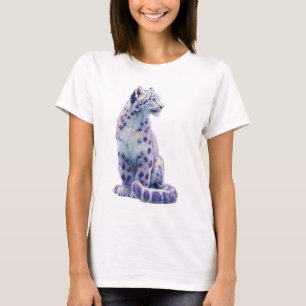 Camiseta Mujeres Leopardo de Nieve Manchado Púrpura Majestu