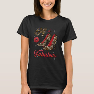 Camiseta Mujeres leopardo tacones altos 64 y fabuloso feliz