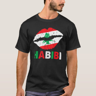 Camiseta Mujeres Líbano Habibi dice que levanta bandera lib