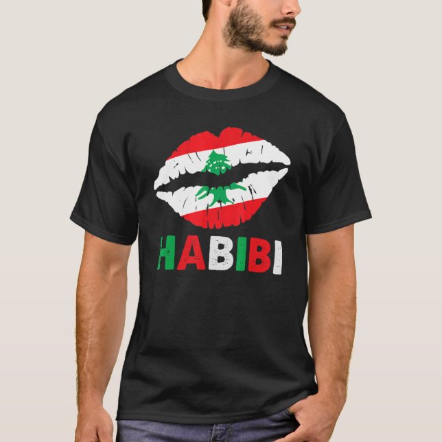 Camiseta Mujeres Líbano Habibi dice que levanta bandera lib (Anverso)