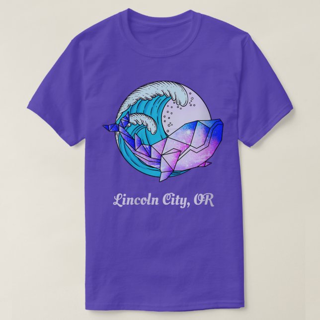 Camiseta Mujeres Lincoln City O Japonesas Pintar Geométrica (Diseño del anverso)