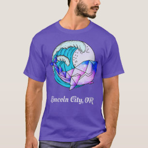 Camiseta Mujeres Lincoln City O Japonesas Pintar Geométrica