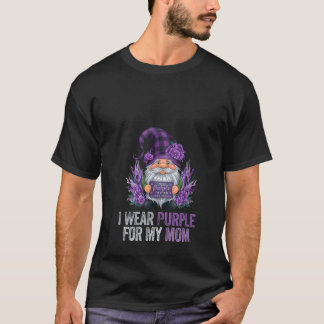 Camiseta Mujeres Llevo Morado Por Mi Gnome Mama Alzheimer