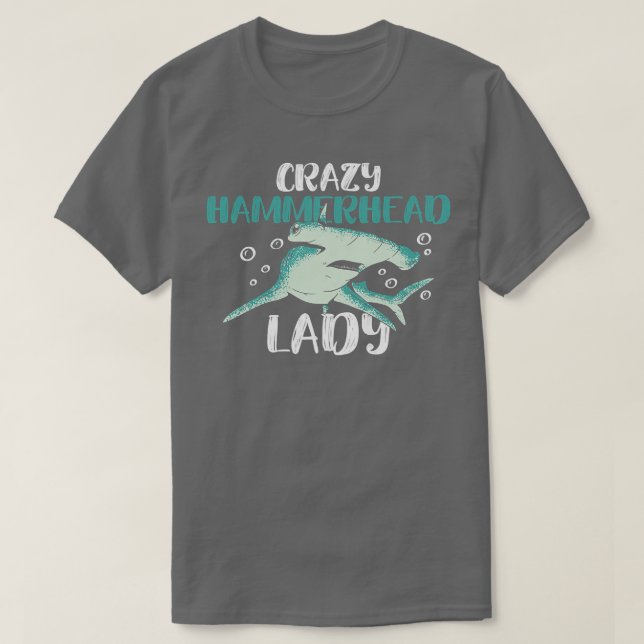 Camiseta Mujeres Locas de Hammerhead Lady Diseño para un Ha (Diseño del anverso)