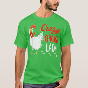 Camiseta Mujeres Locas de Pollo Señora Agricultora Agrícola