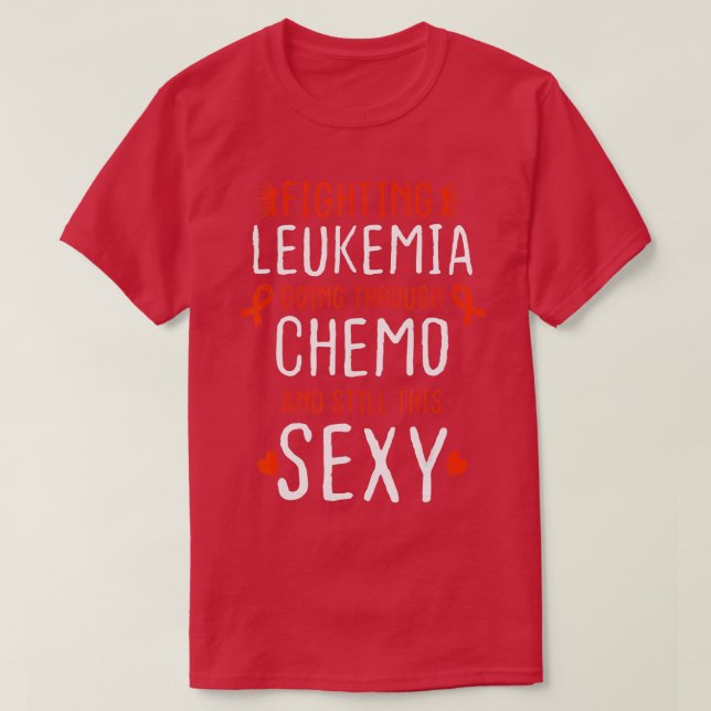 Camiseta Mujeres luchando contra la leucemia quimioterapia (Diseño del anverso)