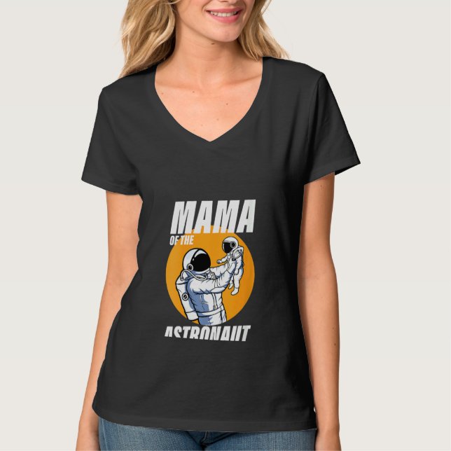 Camiseta Mujeres Mamá Del Astronauta Rocket Espacial Nebula (Anverso)