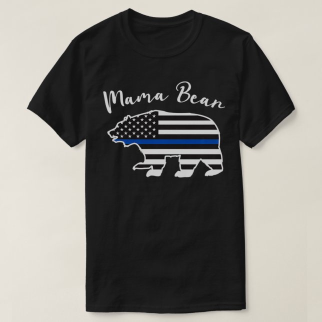 Camiseta Mujeres MAMA OSO Policía Bandera Mujeres Policía M (Diseño del anverso)