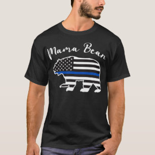 Camiseta Mujeres MAMA OSO Policía Bandera Mujeres Policía M