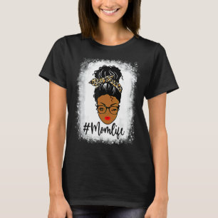Camiseta Mujeres Mamá Vida Bleached Funny Mom Life Leopard 