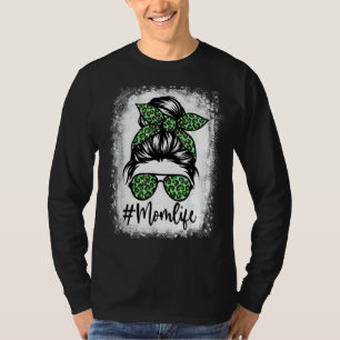 Camiseta Mujeres Mamá Vida Bleached Funny Mom Life Leopard 