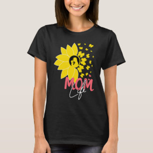 Camiseta Mujeres Mamá Vida Mariposa De Girasol Mamá E Hijo 