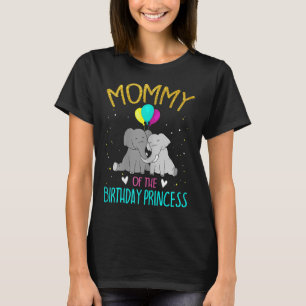 Camiseta Mujeres Mami De La Princesa De Cumpleaños Elephant