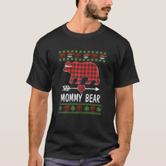 Camiseta Mujeres Mami Oso Santa Red Plaid Family Pajamas F