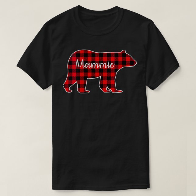 Camiseta Mujeres Mammie Oso Familia Tapa Roja Coincidiendo  (Diseño del anverso)