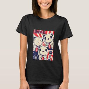 Camiseta Mujeres Maneki Nekos Gatos Afortunados Buena Suert