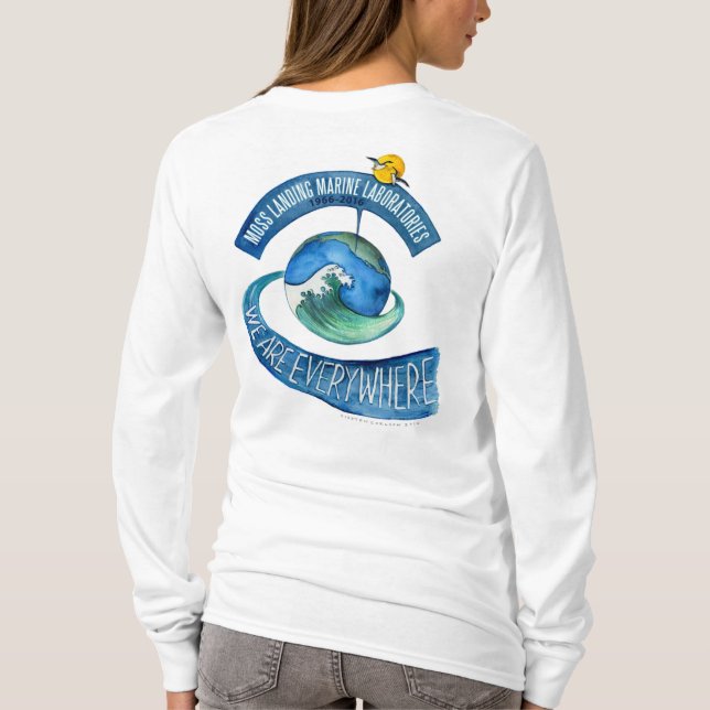 Camiseta (mujeres): manga larga, estamos por todas (Reverso)