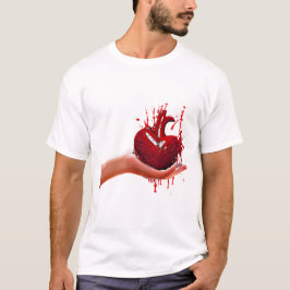 Camiseta Mujeres mano sosteniendo sangrientos corazones rot