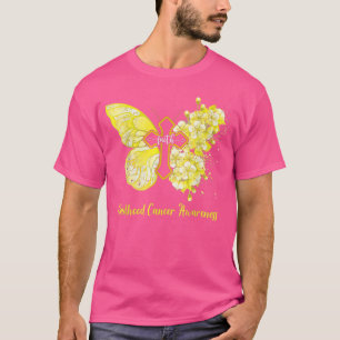 Camiseta Mujeres Mariposa Amarilla Fe Cáncer Infantil Awa