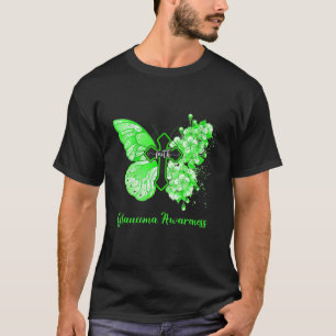 Camiseta Mujeres Mariposa Verde Fe Glaucoma Sensibilización