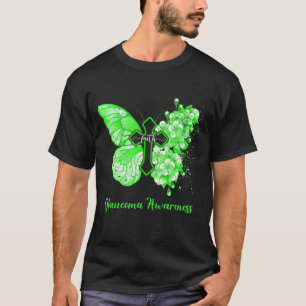 Camiseta Mujeres Mariposa Verde Fe Glaucoma Sensibilización