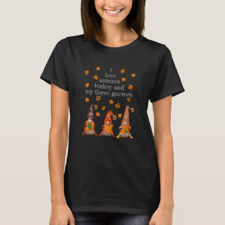 Camiseta Mujeres Me encanta el pavo de otoño y el girasol d