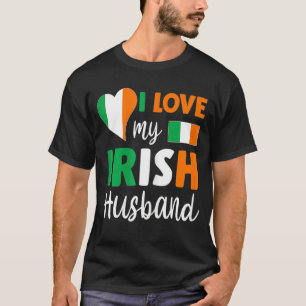 Camiseta Mujeres Me encanta mi esposo irlandés Bandera irla