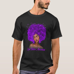 Camiseta Mujeres Melanina negra Cinta púrpura de baja visió