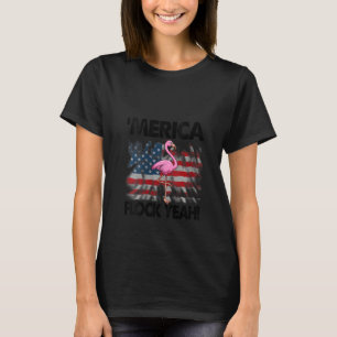 Camiseta Mujeres Merica Flock Yeah Tee Pink Flamingo