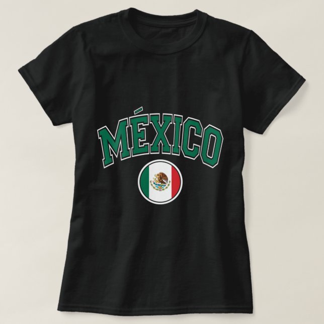 Camiseta Mujeres México Variedad Estilo Bandera Círculo Ver (Diseño del anverso)