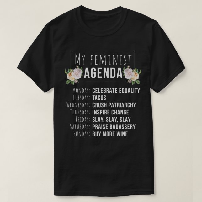 Camiseta Mujeres mi agenda feminista Guay regalo feminista (Diseño del anverso)