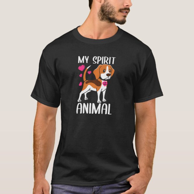 Camiseta Mujeres Mi Espíritu Animal Beagle Perro Amo El Cue (Anverso)