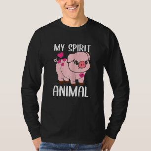 Camiseta Mujeres Mi Espíritu Animal Cerdo Amo El Necklace D
