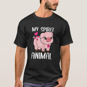 Camiseta Mujeres Mi Espíritu Animal Cerdo Amo El Necklace D