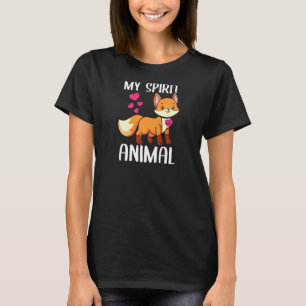 Camiseta Mujeres Mi Espíritu Animal Fox Amo El Necklace De