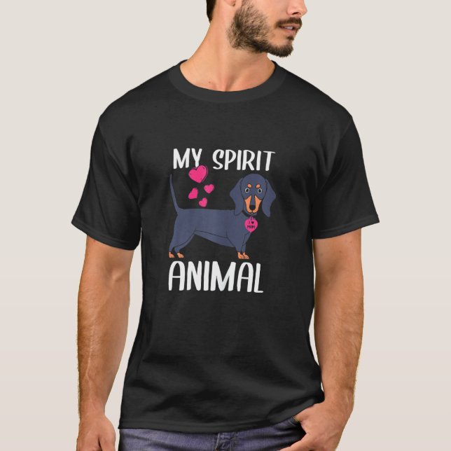 Camiseta Mujeres Mi Espíritu Animal Perro Dachshund Amo A M (Anverso)