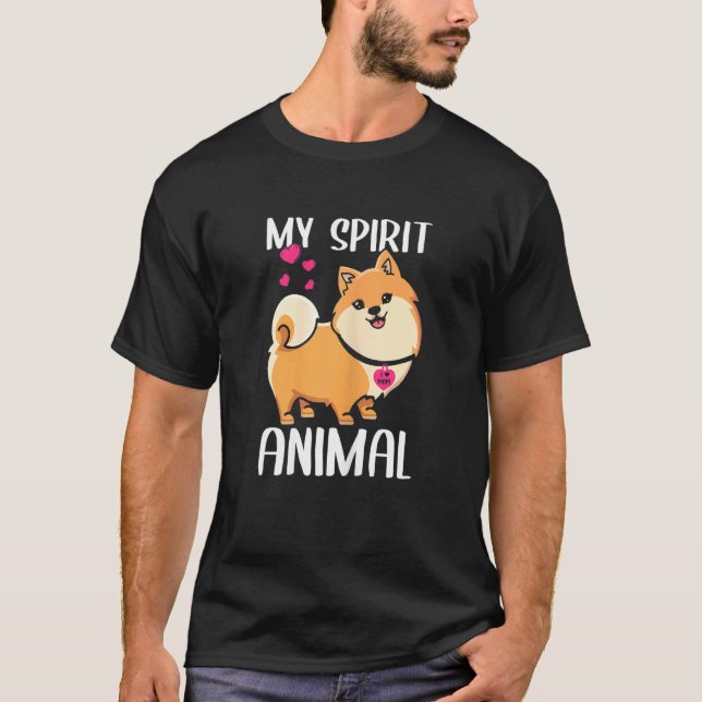 Camiseta Mujeres Mi Espíritu Animal Perro Pomeraniano Amo A (Anverso)