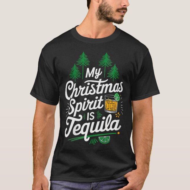 Camiseta Mujeres Mi espíritu Navidad es Tequila Funny Mexic (Anverso)
