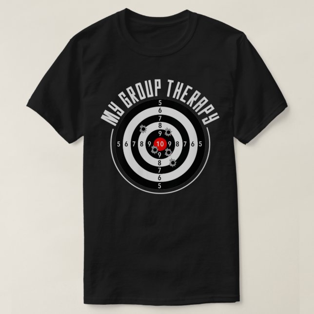 Camiseta Mujeres Mi Grupo Terapia Divertida Gun Shooting Ra (Diseño del anverso)