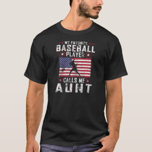 Camiseta Mujeres Mi jugador favorito de béisbol me llama tí