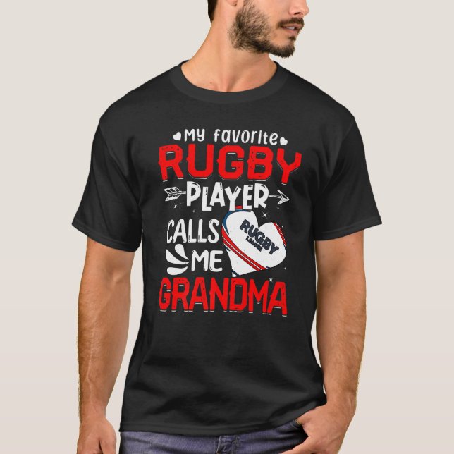 Camiseta Mujeres mi jugador favorito de rugby me llama abue (Anverso)