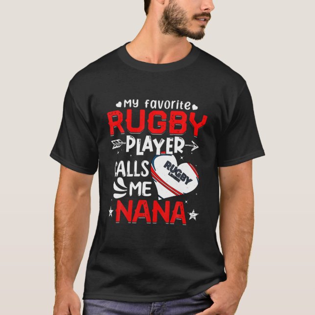 Camiseta Mujeres Mi jugador favorito de rugby me llama Nana (Anverso)