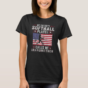 Camiseta Mujeres mi jugador favorito de Softball me llama a