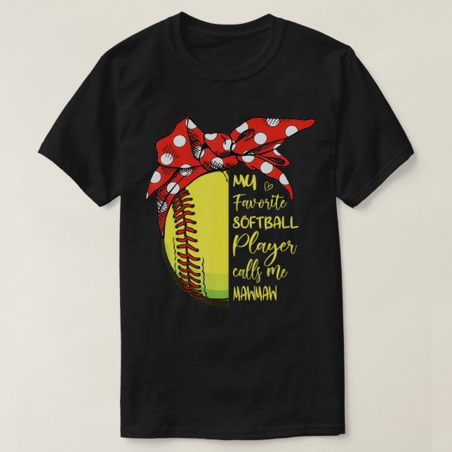 Camiseta Mujeres Mi jugador favorito de Softball me llama M (Diseño del anverso)