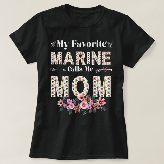 Camiseta Mujeres Mi marine favorito me llama Mamá Shir (Diseño del anverso)