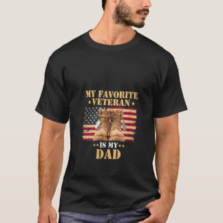Camiseta Mujeres Mi Veterano Padre Favorito Boots Niños Mil