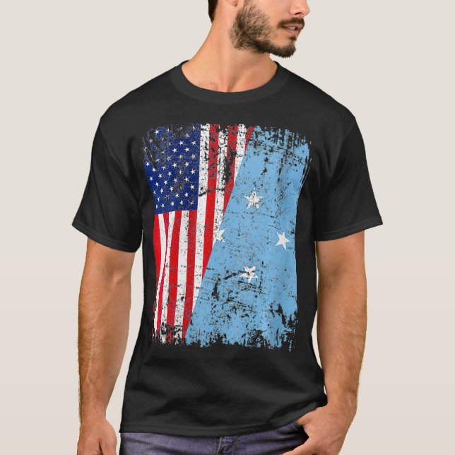 Camiseta MUJERES MICRONESIAS RAÍCES MICR DE Bandera MEDIANA (Anverso)