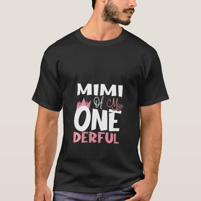 Camiseta Mujeres Mimi Miss One Derful Maravilloso Primer Cu (Anverso)