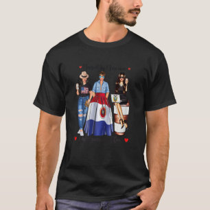 Camiseta Mujeres Mitad Estadounidenses Mitad Paraguayas Usa