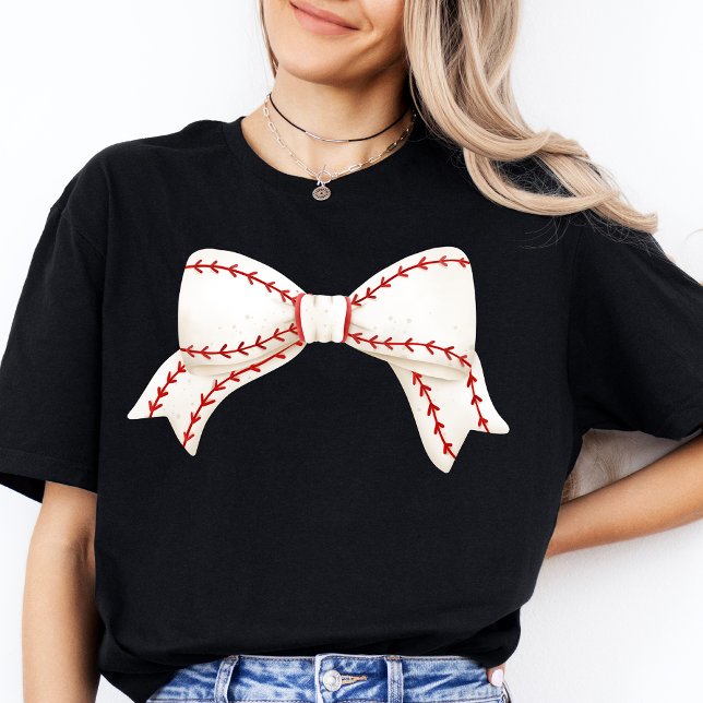 Camiseta Mujeres modernas de béisbol: Mamá equipo de béisbo (Baseball Mom Coquette Bow Mother Shirt Game Day)